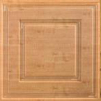 A square shaped wood panel with raised design.