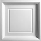 A white square ceiling tile with a frame.